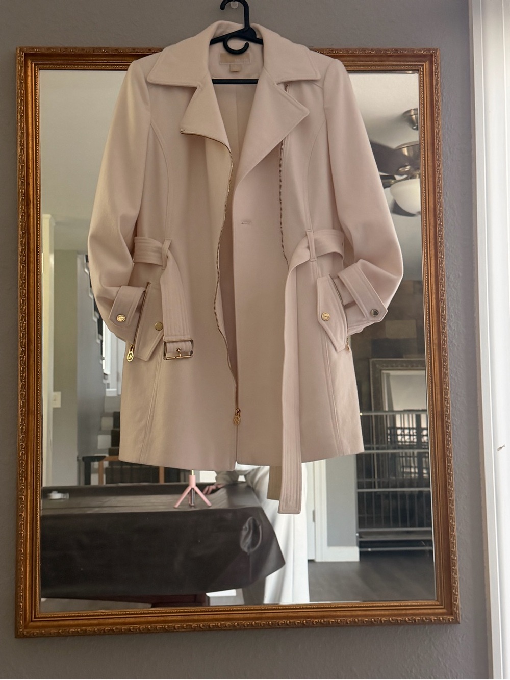 Michael Kors Light Beige Trench Coat with Belted Details